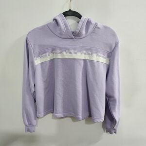 Puma Womens Amplified Cropped Hoodie Casual Outerwear Casual - Purple